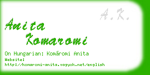 anita komaromi business card