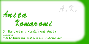anita komaromi business card